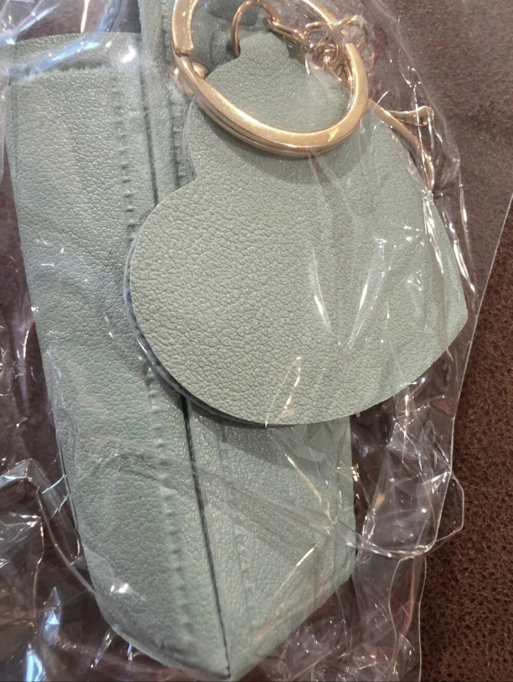 Pretty Green Heart Mirror Key Holder Keychain, Lipstick Holder NWOT